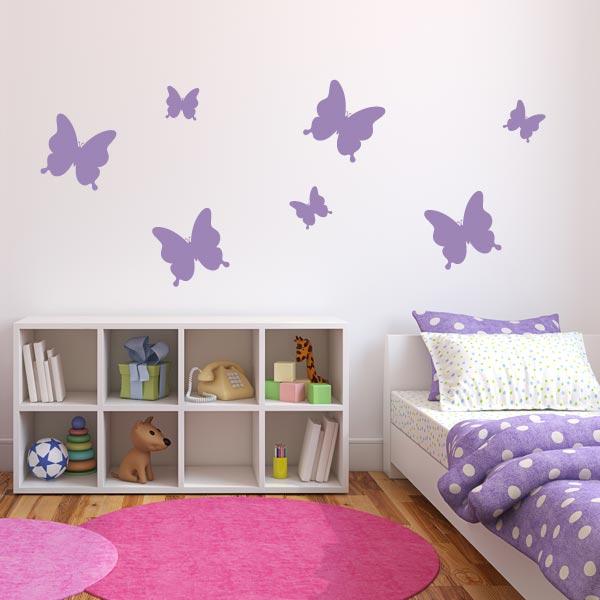 BUTTERFLIES bedroom sticker swirly butterfly flower car wall art stickers decal 