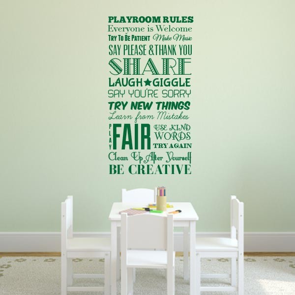 Playroom Rules Wall Decal Wall Decal World