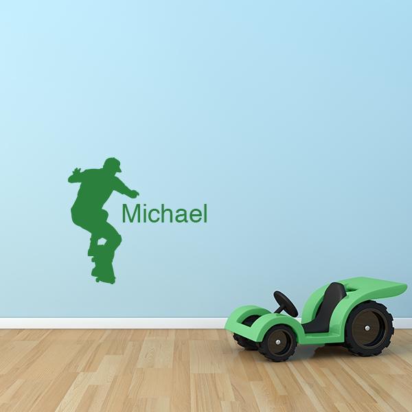 Skateboarder with Name Wall Decal