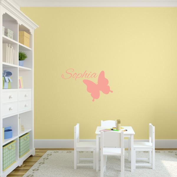 Butterfly with Name Wall Decal