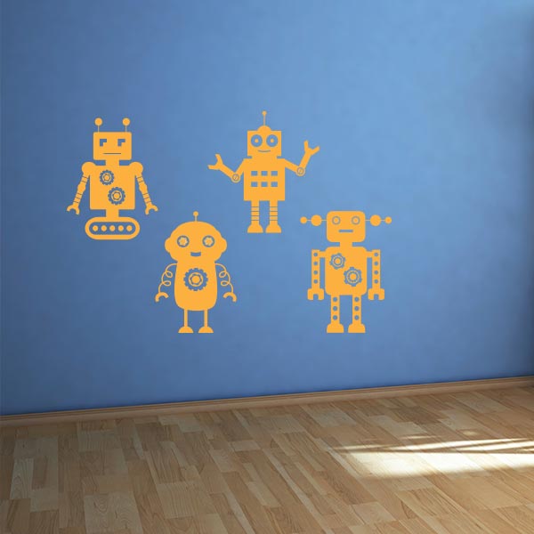 Robot shop wall stickers