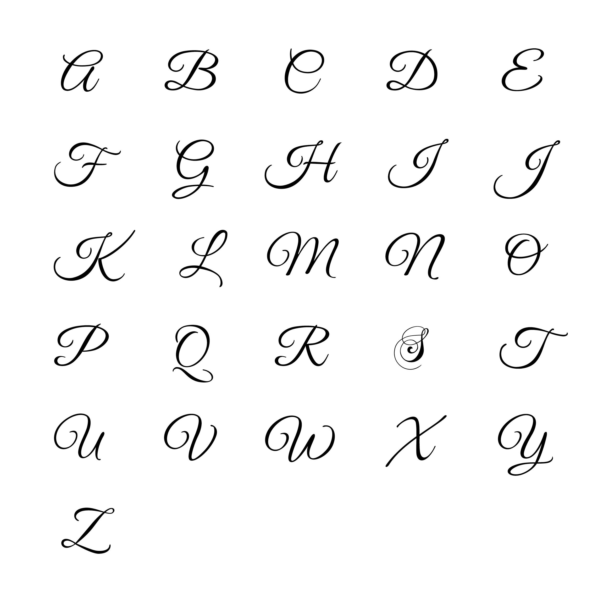 Large Initial Font Chart