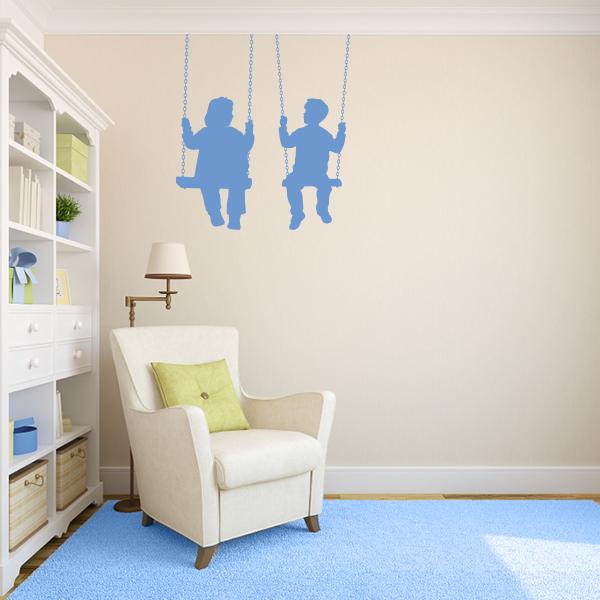 Kids on Swings Wall Decal