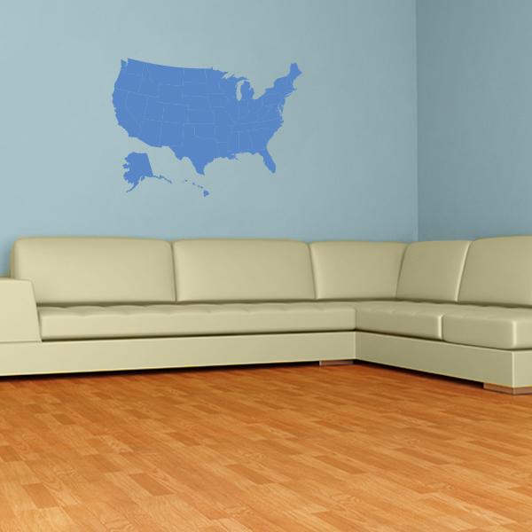 United States Map Wall Decal