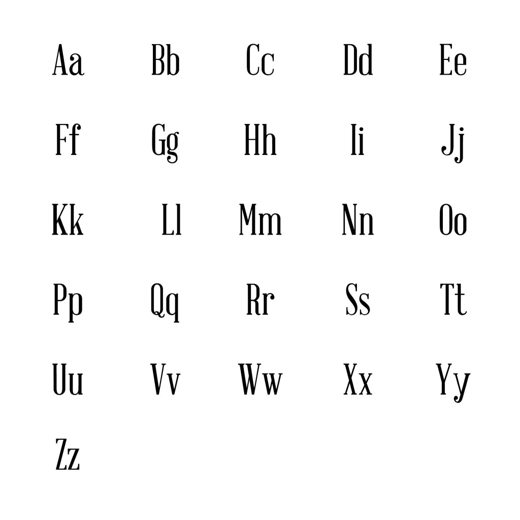 Small Font Chart