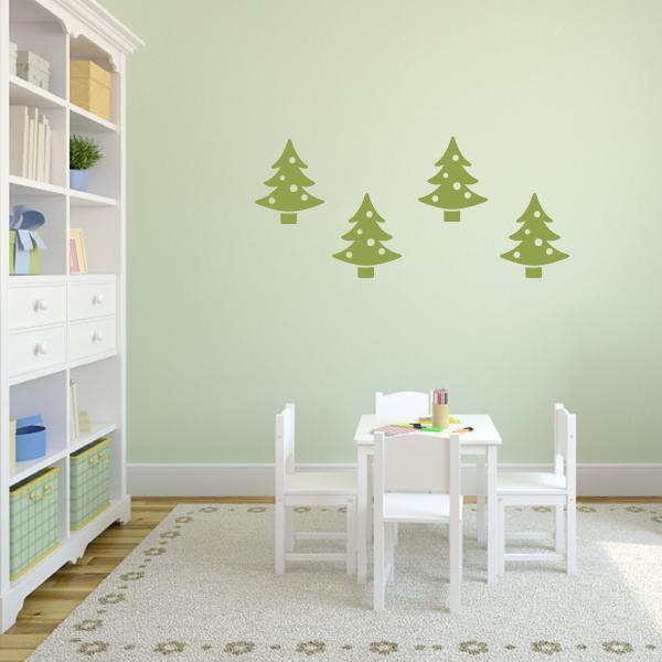 Christmas Trees Wall Decals – Set of 4