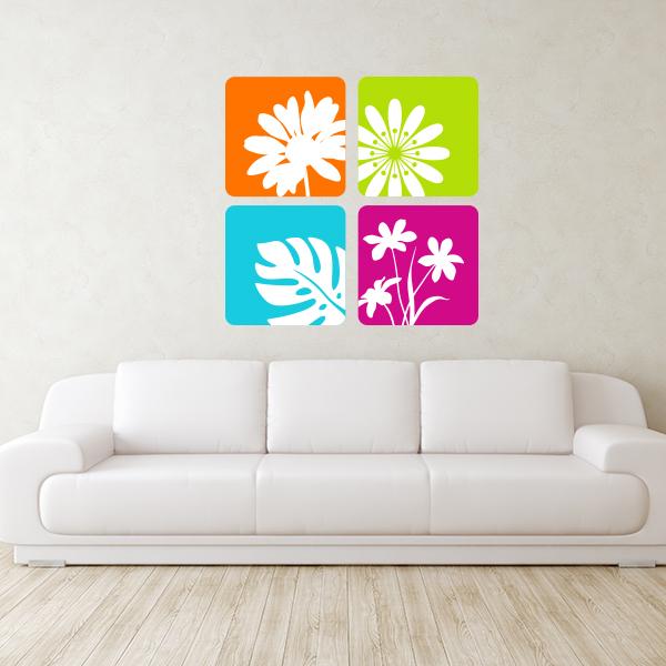 Framed Various Flowers Wall Decals