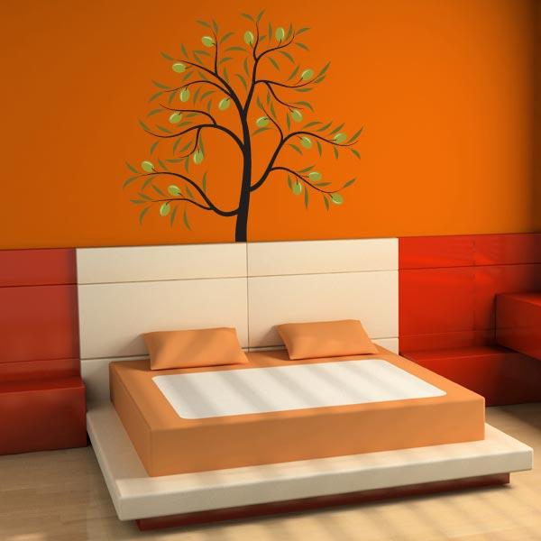 Lively Tree with Leaves Wall Sticker