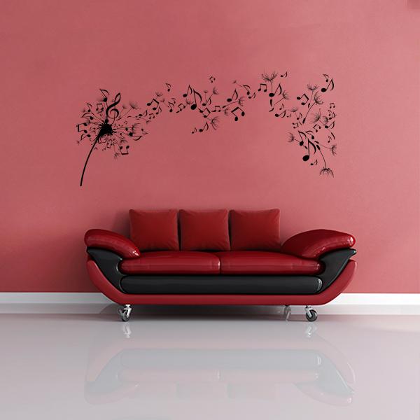 Feathered Music Notes Wall Decal
