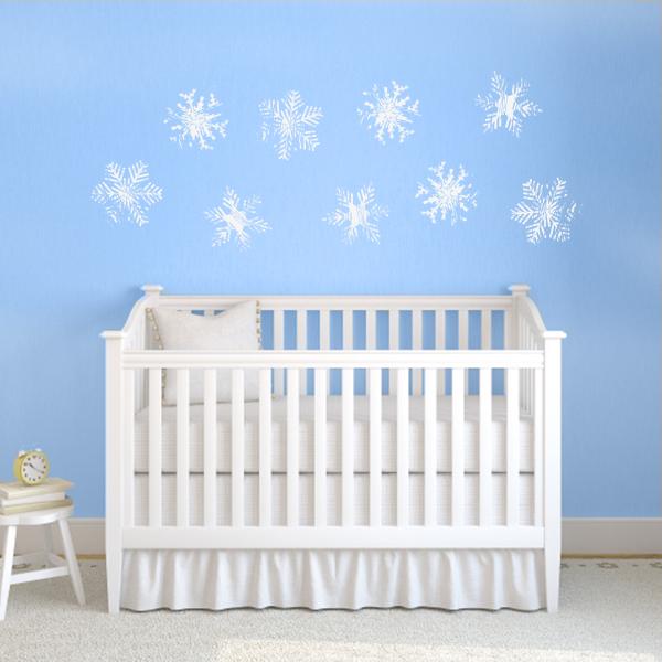 Snowflake Wall Decals – Set of 9