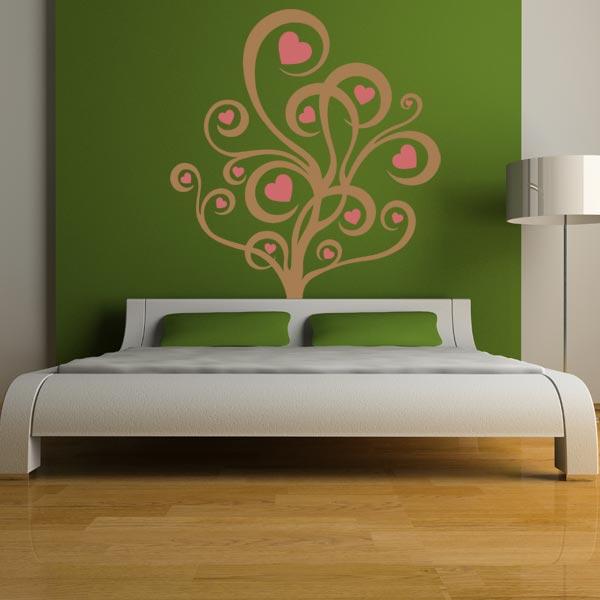 Tree with Swirls and Hearts Wall Decal