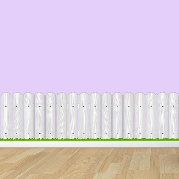 Wood Fence with Grass Wall Decal