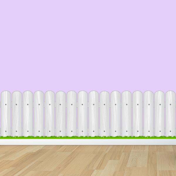 Wood Fence with Grass Wall Decal