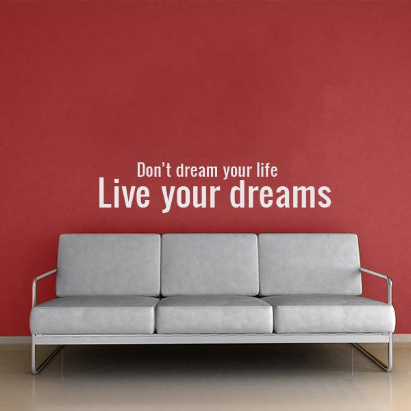 Live your Dreams Quote Wall Decal