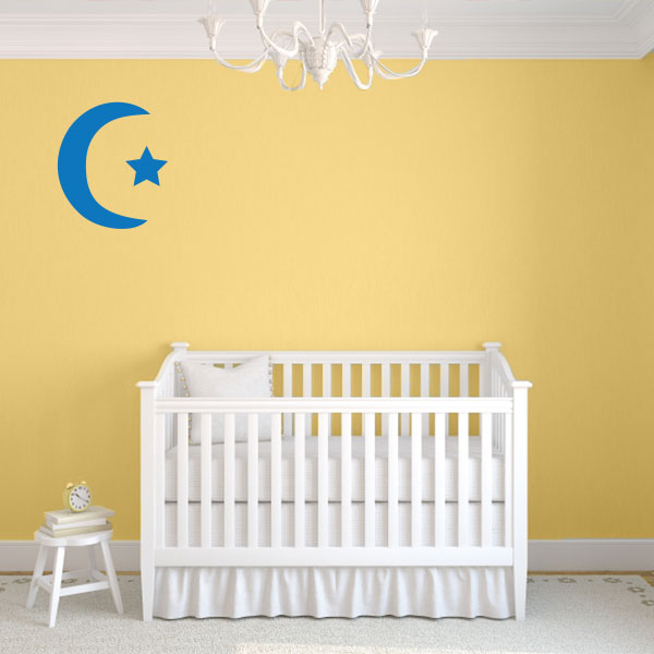 Moon and Star Wall Decal