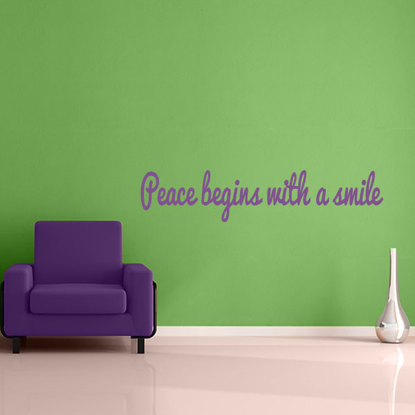 Peace Begins with a Smile Quote Wall Decal