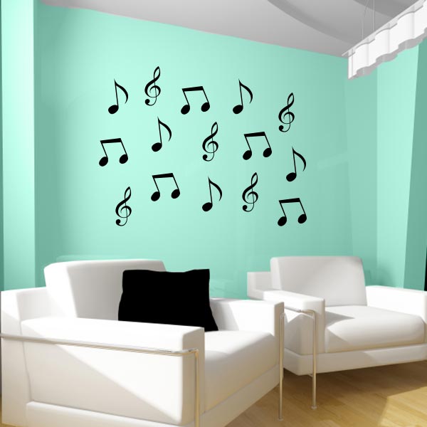 Music Note Wall Decals | Set of 15