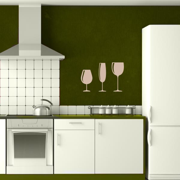 Wine Glasses Wall Decal Set