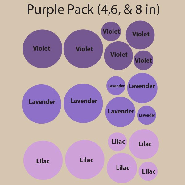 Multi-size Purple Polka Dot Wall Decal Pack