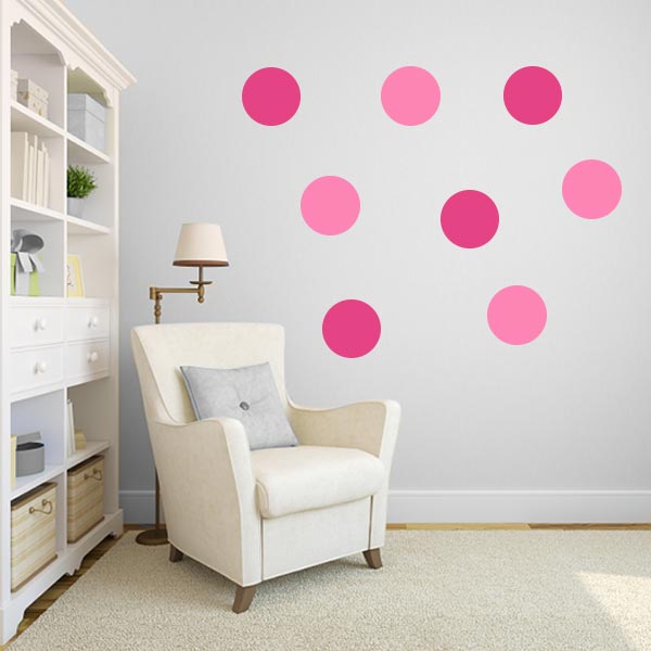 Pink Polka Dot Wall Decal Pack