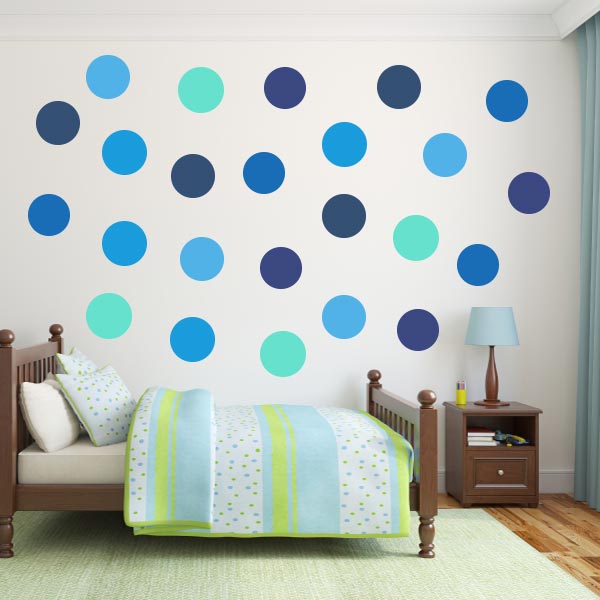 Blue Polka Dot Wall Decal Pack