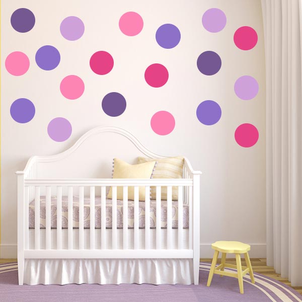 Pink and Purple Polka Dot Wall Decal Pack