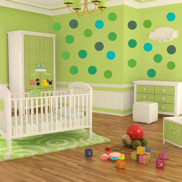 Green Polka Dot Wall Decal Pack