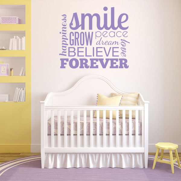 Word decals for shop walls