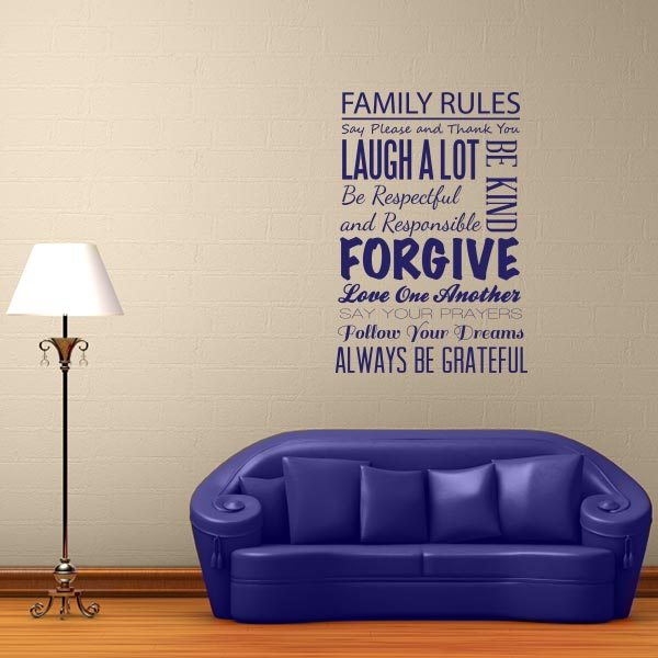 Family Rules Wall Decal