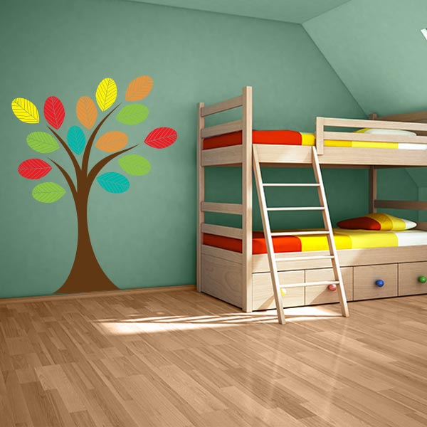 Nursery Tree with Colorful Leaves Wall Decal