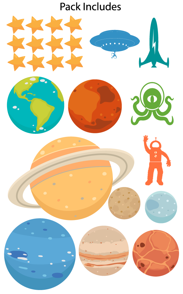 Outer Space Wall Decal Pack