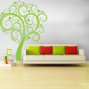 Fun Tree with Swirls Wall Decal