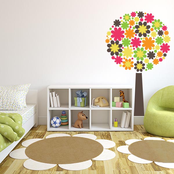 Round Flower Tree Wall Decal