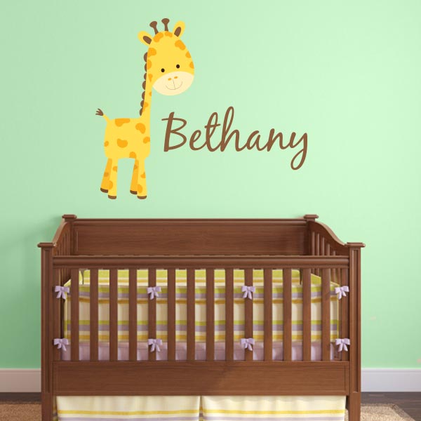 Personalized Giraffe Wall Decal