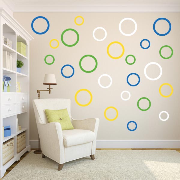 Create your own Multi-Size Circle Wall Decal Variety Pack