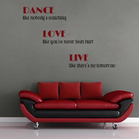Dance Love Live Quote Wall Decal