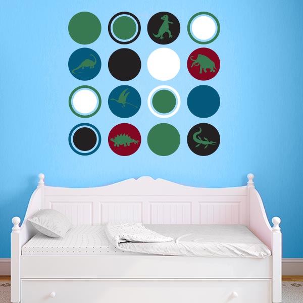 Dinosaur Polka Dot Wall Decal Set