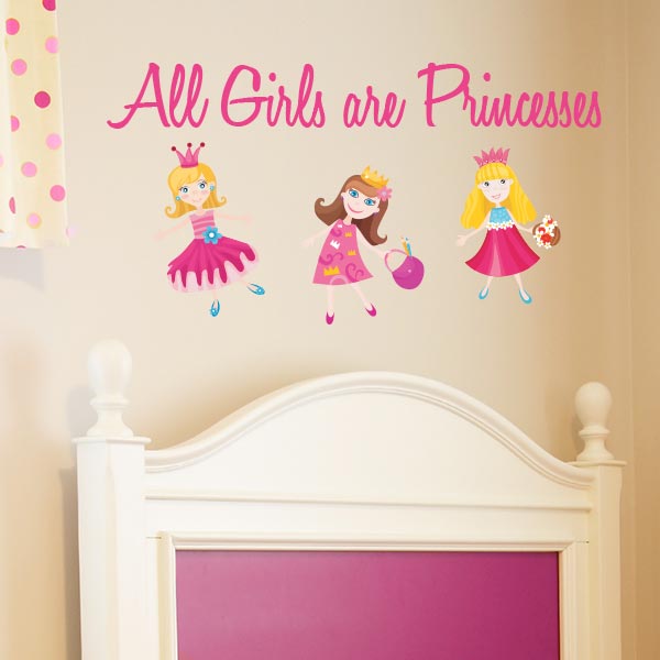 All Girls are Princesses Wall Decal