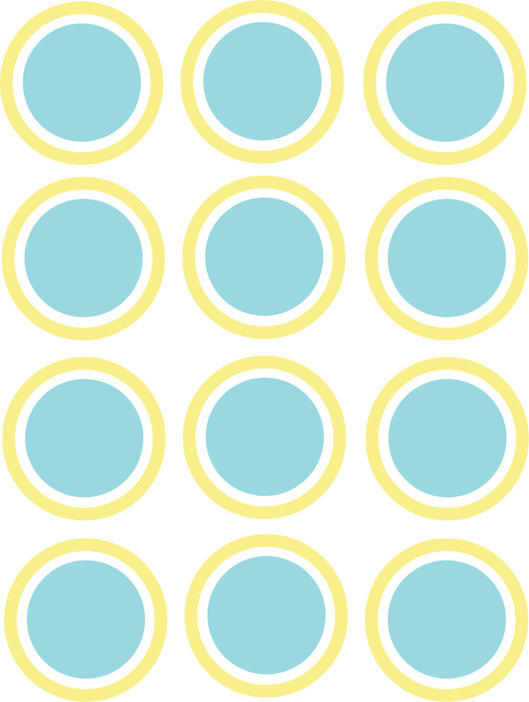 Circle Pack comes with 12 polka dots and 12 circles as shown