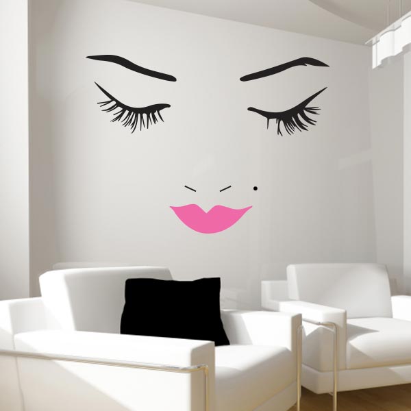 Beautiful Face with Soft Pink Lips Wall Decal