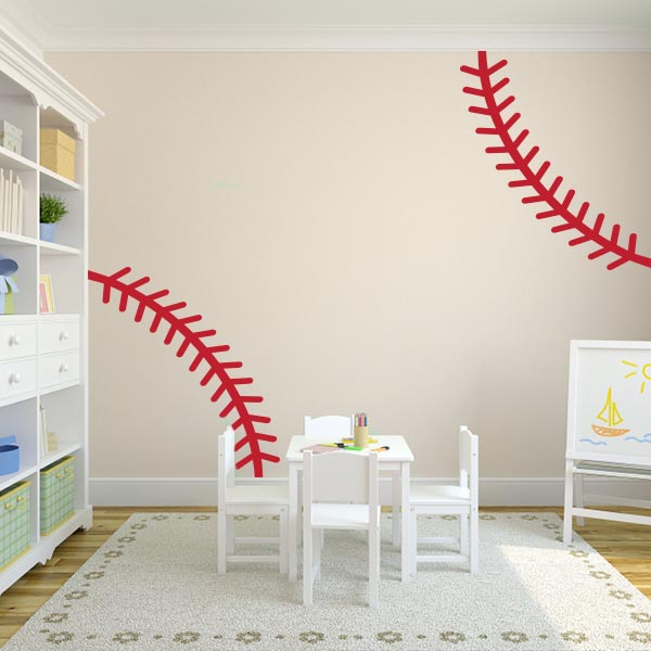 Baseball Stitch Wall Decal