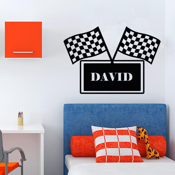 Personalized Race Flag Wall Decal