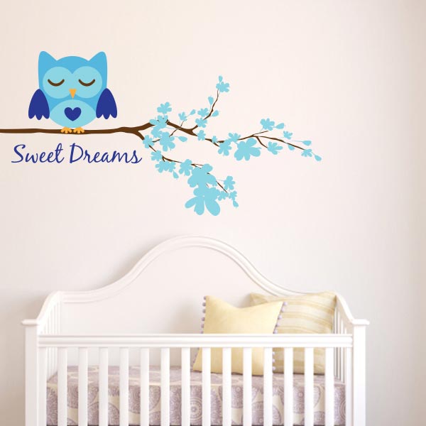 Boy Sweet Dreams Owl Wall Decal