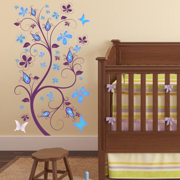 Butterfly Swirls Printed Wall Decal