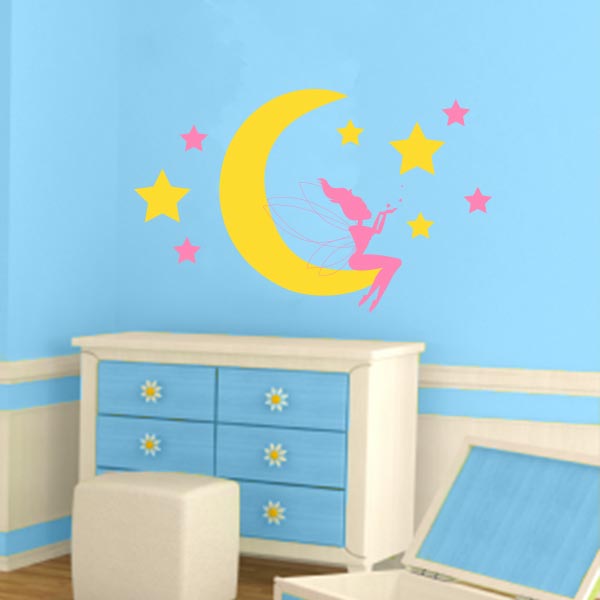 Fairy on Moon Wall Decal