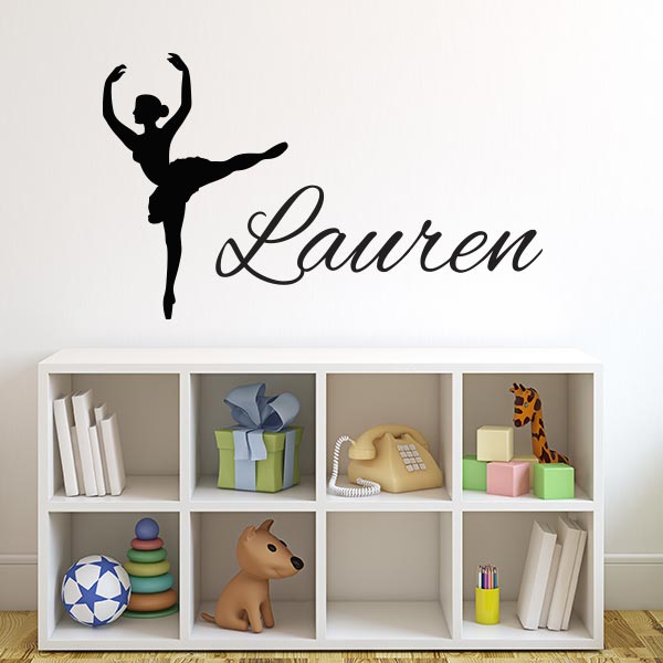 Dancer with Personalized Name Wall Decal
