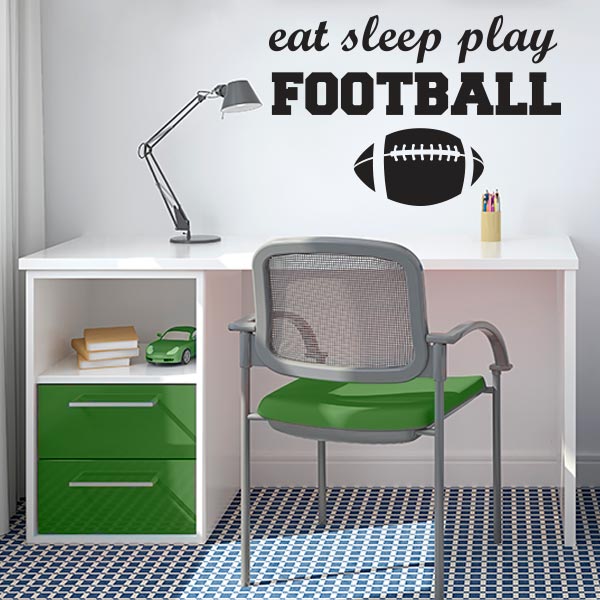 Eat Sleep Play Football Wall Decal