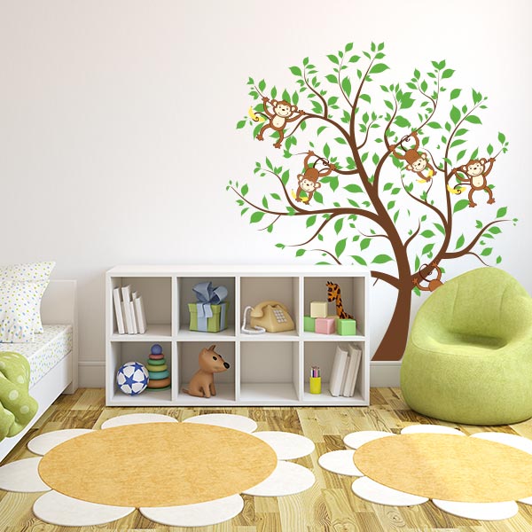 Monkey Nursery Tree Wall Decal