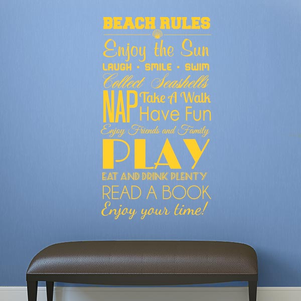 Beach Rules Wall Decal