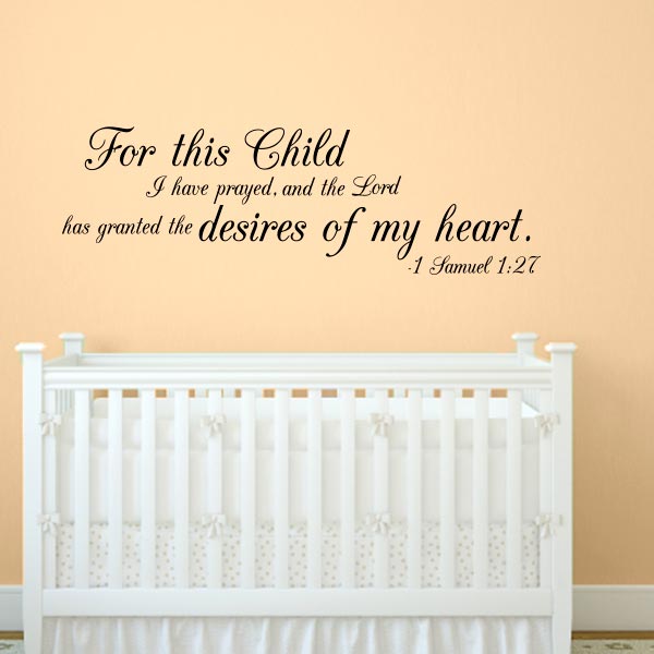 1 Samuel 1:27 Child Quote Wall Decal